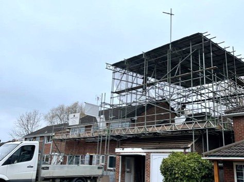 scaffolding with roof